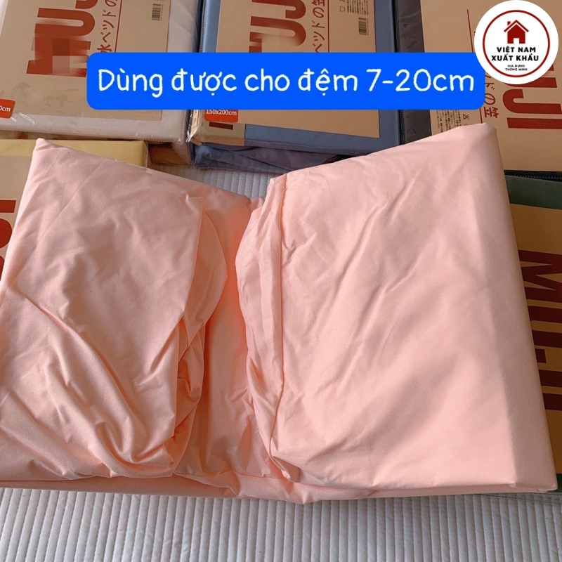 Ga Chống Thấm 2 Lớp, Bộ Drap Trải Giường Hàng M.U.J.L Xuất Nhật