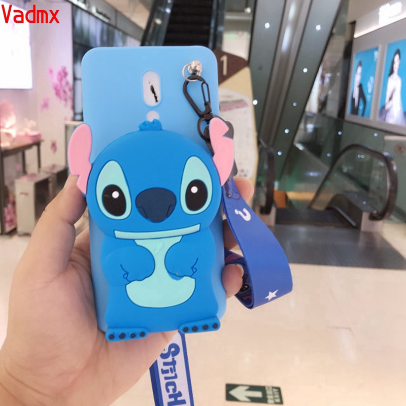 Ốp điện thoại mềm hình Doraemon Stitch Mickey Minnie có ví đựng tiền dành cho Xiaomi Redmi 6 6A 5 5A 5 Plus