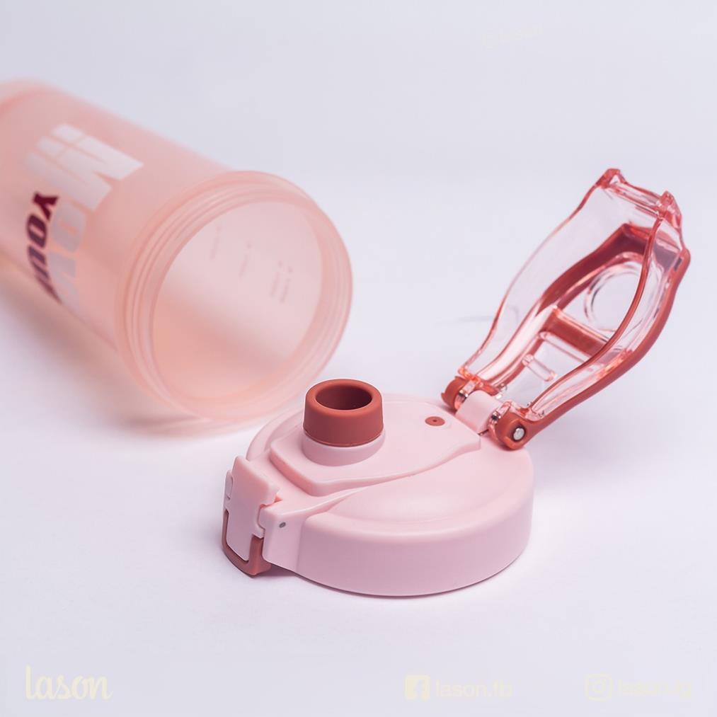 MH779 KL Bình nước tập gym Perfect Body - Có quả lắc bột, có ống hút, tập thể hình