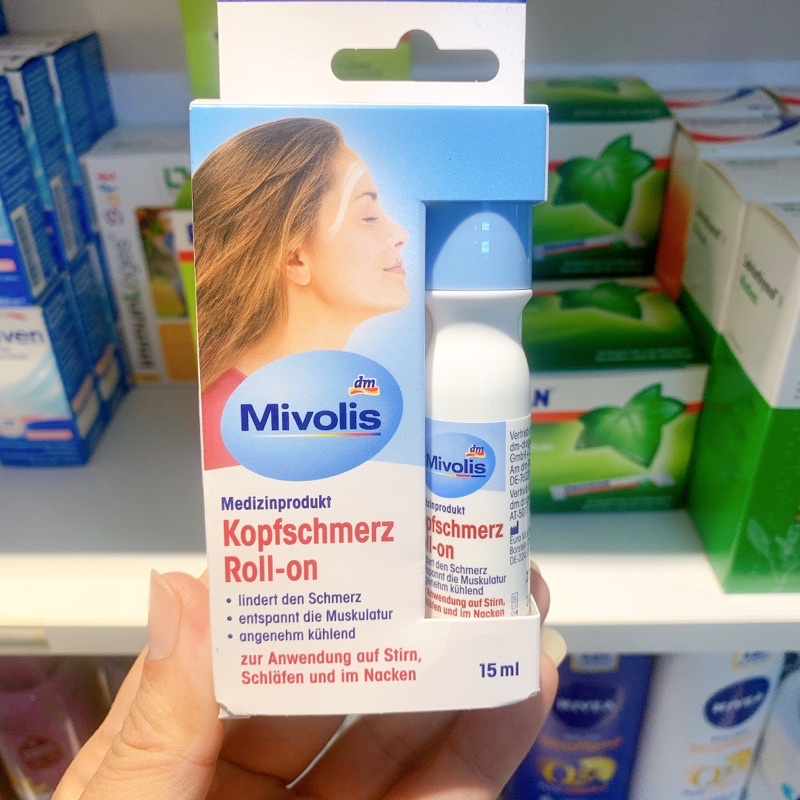 Thanh lăn chống đau đầu MIVOLIS - 15 ml - Hàng nội địa Đức