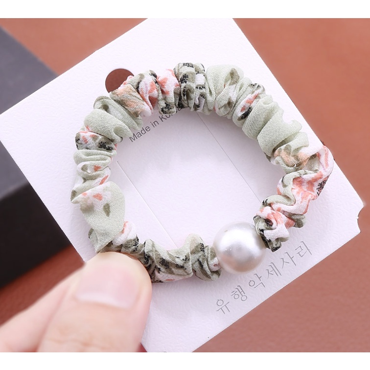 Buộc tóc vải gắn hột đủ màu lựa chọn