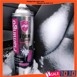 Chai Xịt Bọt Vệ Sinh Ghế Da - Nội Thất Ô Tô Flamingo F002 650ml - Chính Hãng