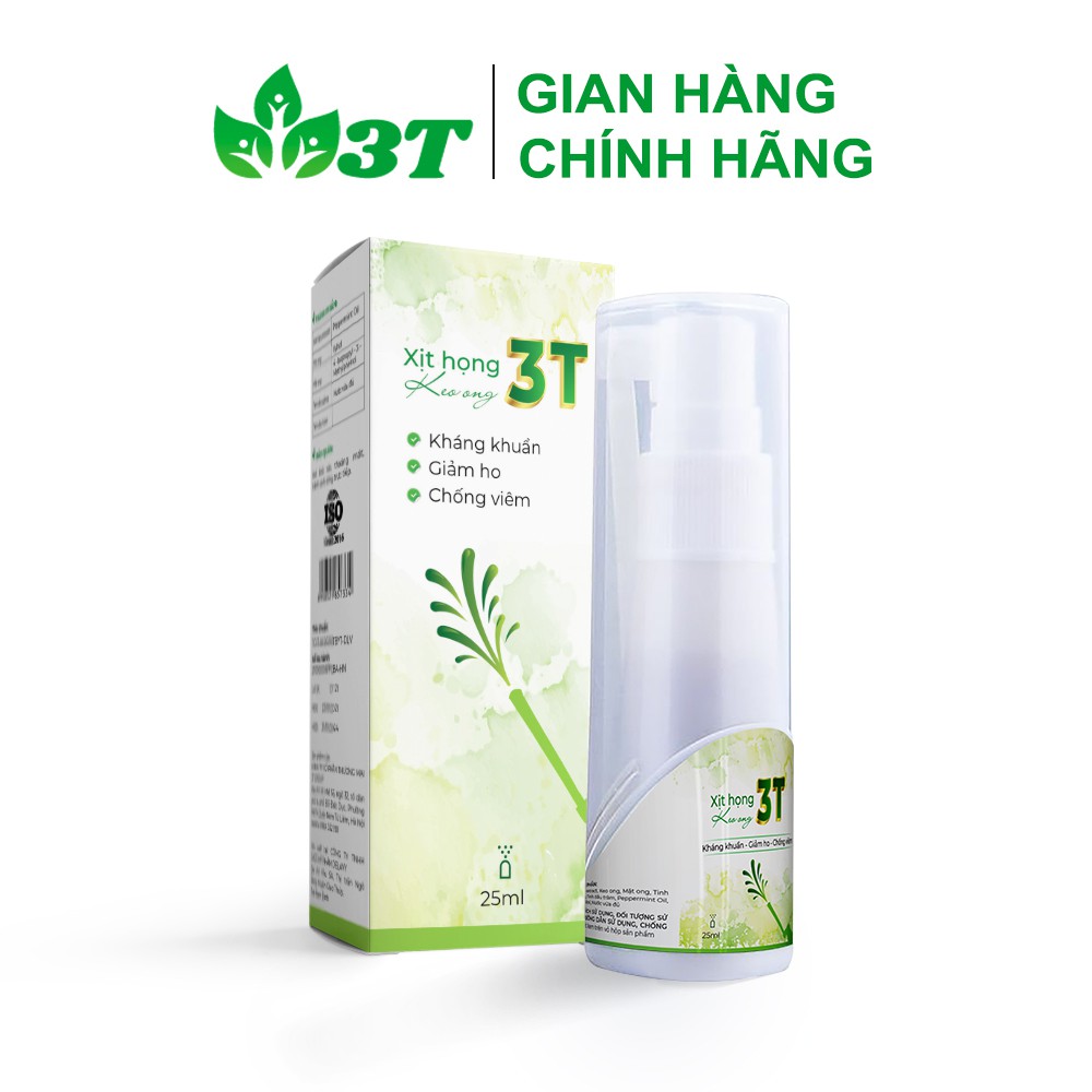 [Mã BMBAU50 giảm 50K đơn 150K] Xịt Họng 3T Keo Ong Úc Giảm Ho, Đau Ngứa Rát Họng, Đau Amidan, VA (Chai 25ml)