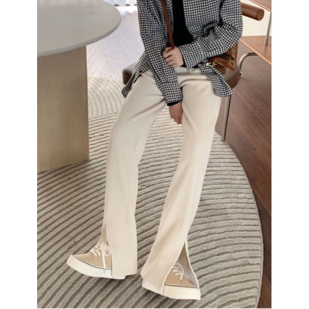 Quần ống rộng Xẻ Tà Lưng Cao Thời Trang Cho Nữ
