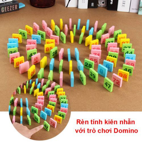 Đồ chơi gỗ Domino toán học 300 chi tiết cho bé phát triển trí tuệ