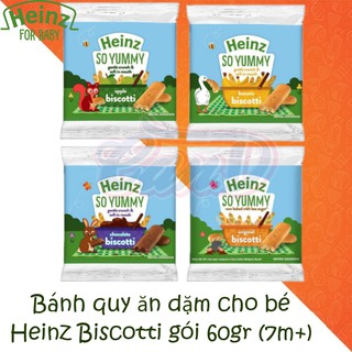 (6 vị) Bánh quy ăn dặm cho bé Heinz Biscotti gói 60gr (7m+)