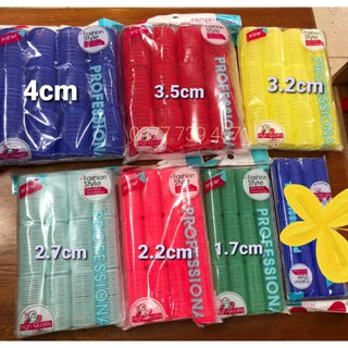 Sỉ Bịch 12 Lô uốn tóc có gai dính đủ size. Lô dính uốn tócq