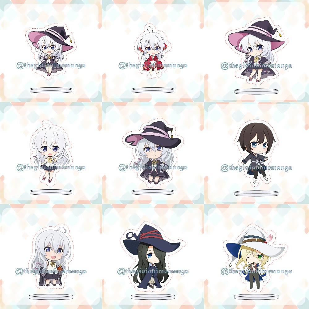 Mô hình HÀNH TRÌNH CỦA ELAINA Standee Majo no Tabitabi anime chibi mica trưng bày