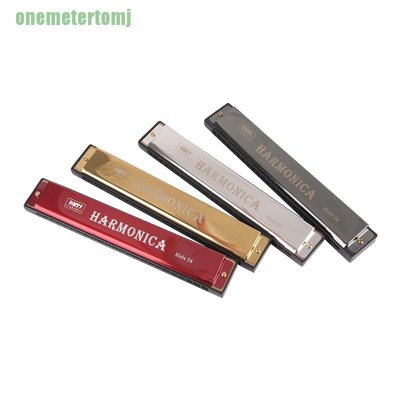 Kèn Harmonica Tremolo 24 Lỗ Chất Liệu Kim Loại Cho Người Mới Bắt Đầu