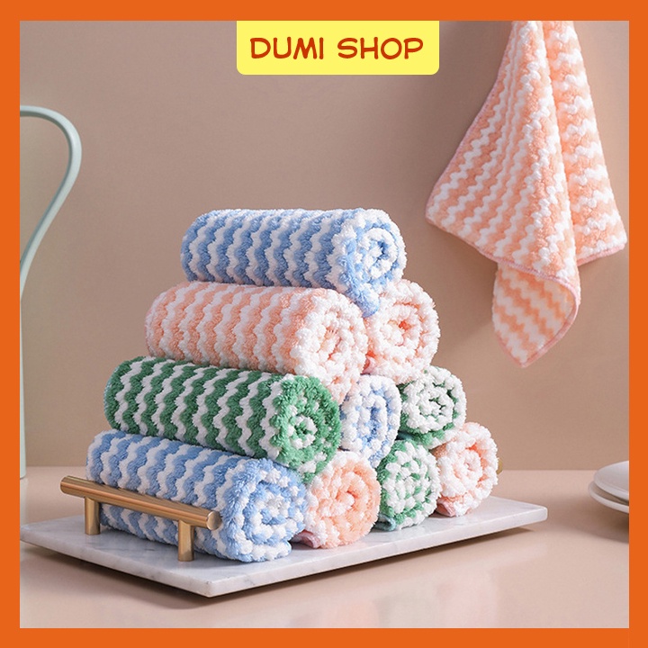 GG Set 10 Khăn Lau Zikzak Đa Năng Size 20x20cm Khăn Lau Tay Nhà Bếp Siêu Thấm - Dumi Shop