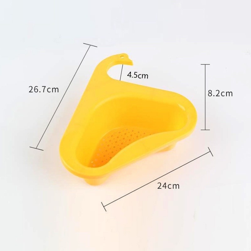 PVN42734 Rổ nhựa gắn bồn rửa hình thiên nga, Khay lọc rác bồn rửa chén tiện dụng