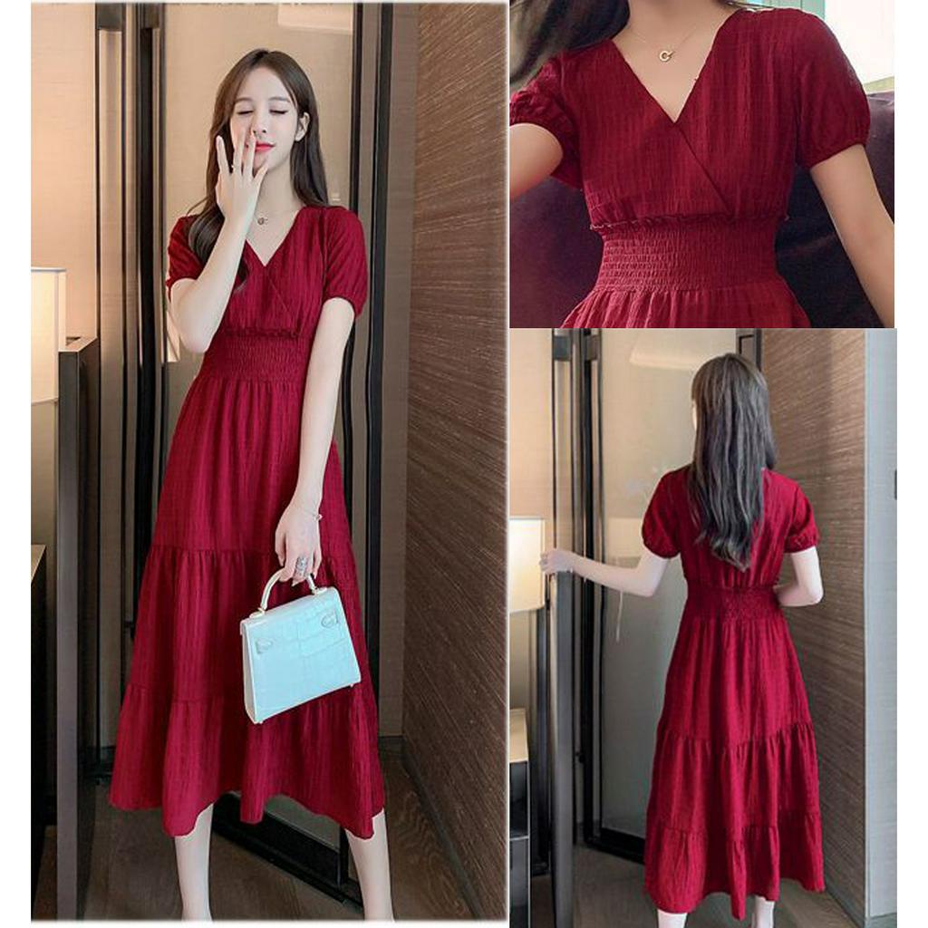 [HCM] Đầm 3 tầng nhún eo thanh lịch D079 - Lady Fashion - Khánh Linh Style