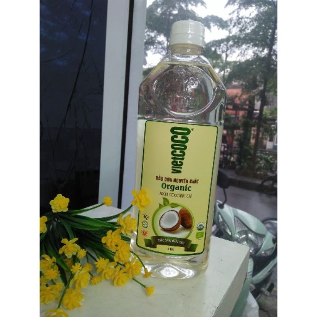 Combo 2 chai dầu dừa Organic nguyên chất Vietcoco 1lit