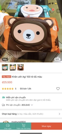 Khăn ướt agi 100 tờ đủ màu