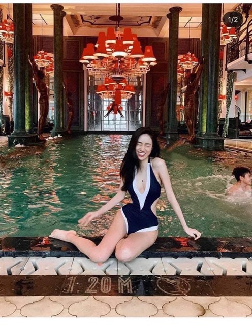 [ HÀNG CÓ SẴN ] Bikini một mảnh đen viền trắng | BigBuy360 - bigbuy360.vn