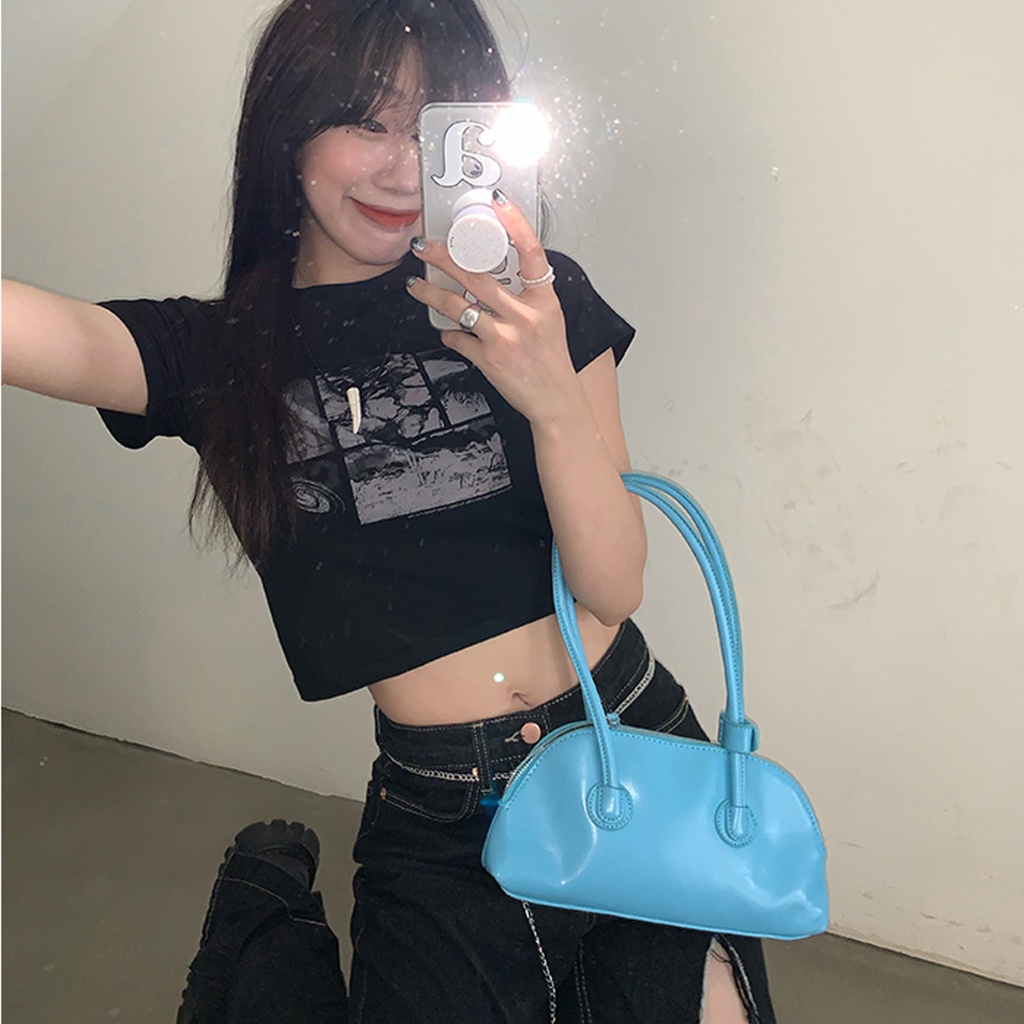 Áo Croptop Tay Ngắn MOUNT Chất Thun Cotton Dày Mịn_VIETCEN