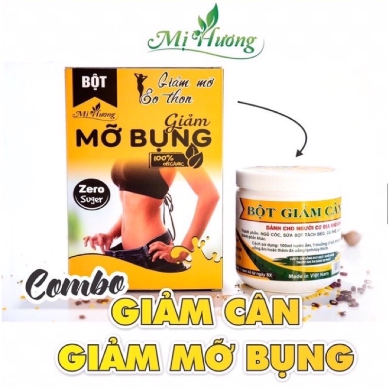 BỘT GIẢM MỠ BỤNG MỊ HƯƠNG VÀ BỘT GIẢM CÂN GIÚP DÁNG ĐẸP CHÍNH HÃNG
