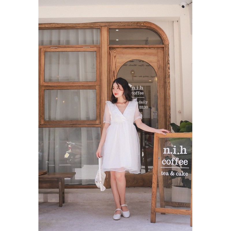 VÁY ĐI CHƠI/ĐI TIỆC/PROM - DENIM DRESS - VÁY CỔ TIM BÈO TAY BỒNG - V0083 | BigBuy360 - bigbuy360.vn