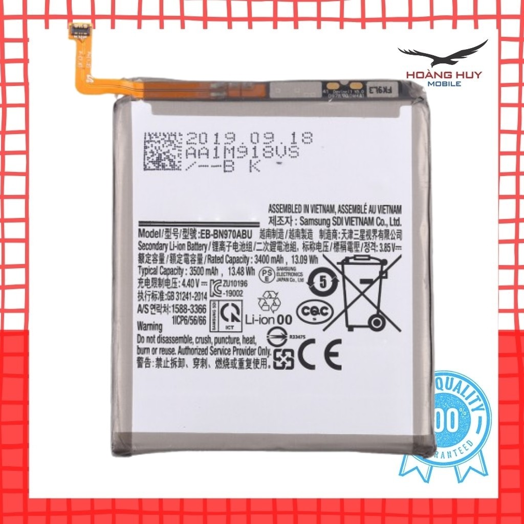 Pin Samsung Galaxy Note 10 / EB-BN970ABU Dung Lượng 3500mAh Hàng Zin Nhập Khẩu Bảo Hành 6 Tháng 1 Đổi 1