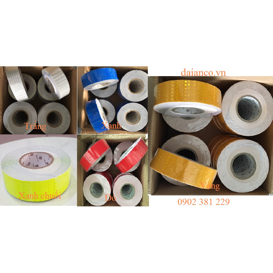 Băng keo phản quang, băng keo kim cương trơn 5cm x 45m