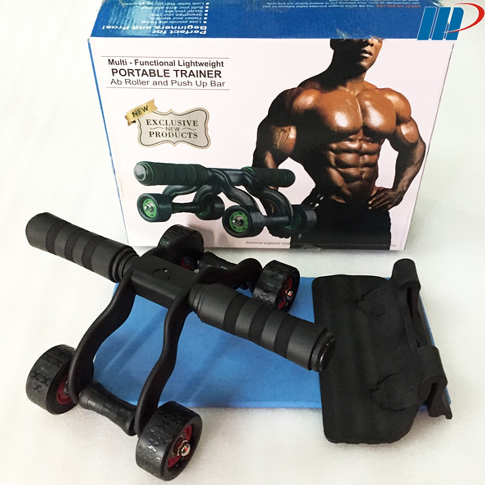 [FREESHIP❤️] CON LĂN TẬP BỤNG ⚡️ CON LĂN 4 BÁNH TẬP CƠ BỤNG TẠI NHÀ