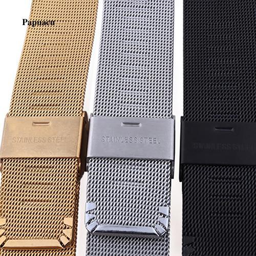 Dây đeo đồng hồ thay thế bằng inox kiểu lưới 18 20 22 24 mm