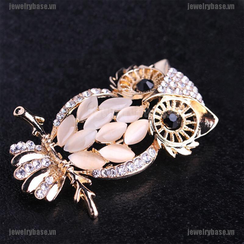 [jewelry] Big Owl Brooches Bouquet Vintage Wedding Hijab Scarf Pin Up Buckle Broches [basevn]