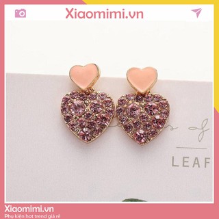 Bông tai ,Bông Tai nữ dễ thương hìnhTrái Tim Đính Đá Bạc 925