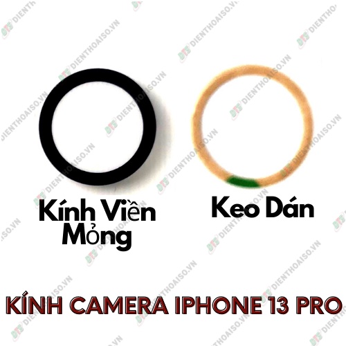 Kính camera iphone 13 pro kèm keo dán