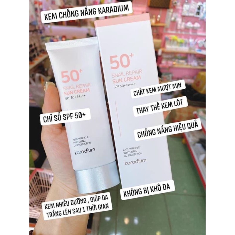 KEM CHỐNG NẮNG KARADIUM Nâng Tone SUN CREAM SPF 50+ PA+++