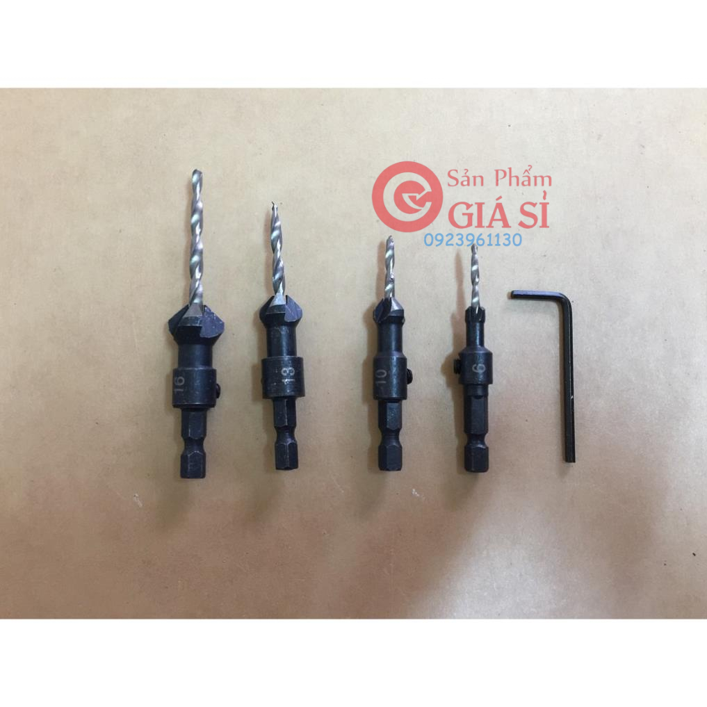 BỘ 4 MŨI KHOAN 2 TẦNG CHUÔI LỤC GIÁC ❤️freeship❤️