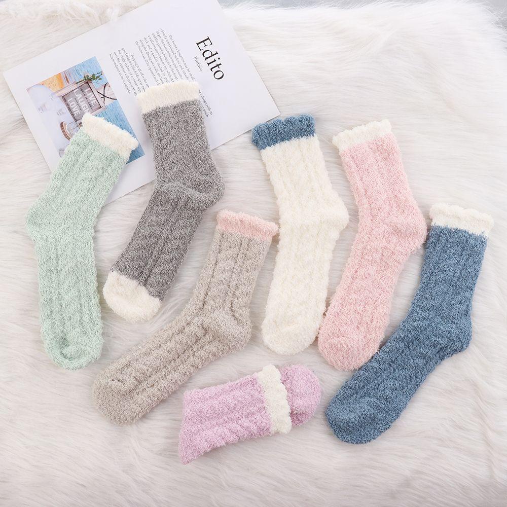 Vớ Ngủ Vải Nhung San Hô Dày Dặn Phong Cách SUSANS Xinh Xắn