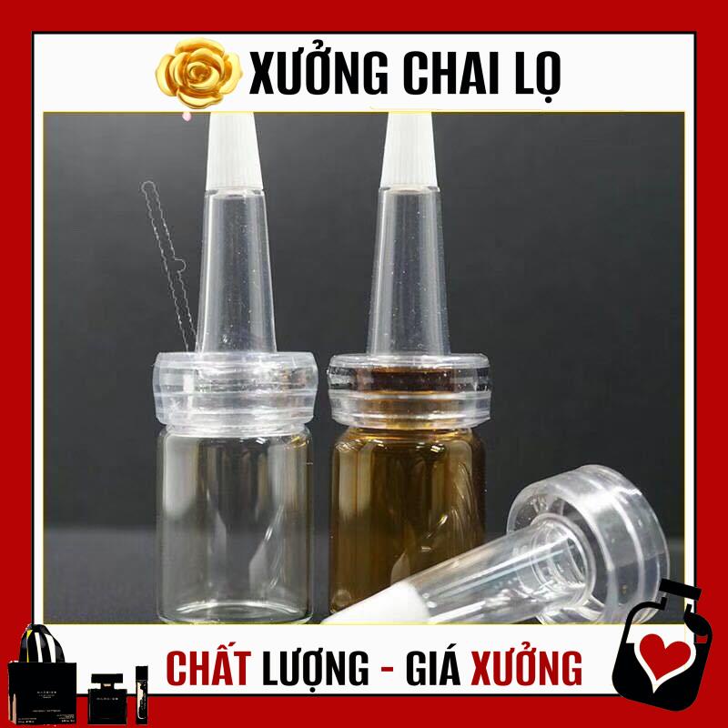 Lọ Chiết Serum ❤ TOP GIÁ RẺ ❤ Lọ thủy tinh 10ml chiết serum bộ 3 nút (nắp nhôm + nút nhựa + nút nhọn), phụ kiện du lịch