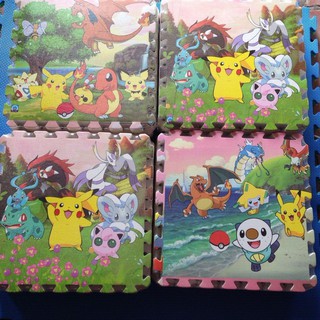BỘ 9 TẤM THẢM XỐP HÌNH PIKACHU ÂU LẠC 42x42