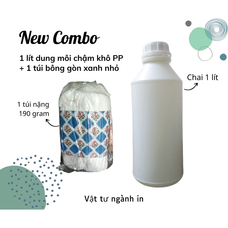 Combo 1 lít dung môi chậm khô PP và 1 túi bông gòn