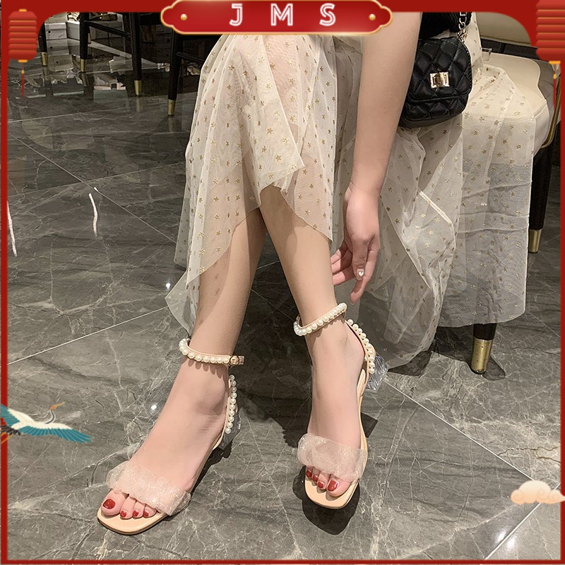 【JMS】Giày Sandal Mùa Hè Năm 2021 Hở Ngón Đế Dày Thời Trang Phong Cách Hàn Quốc Cho Nữ