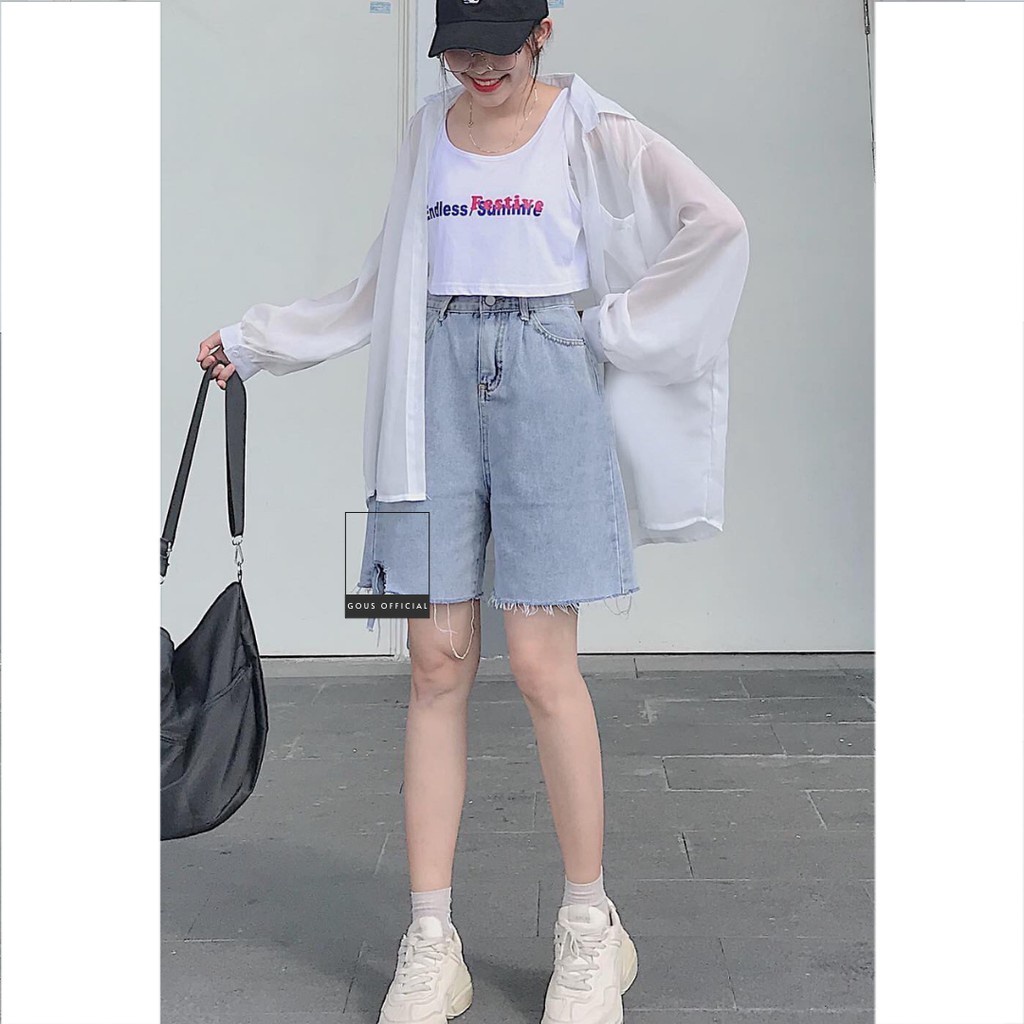 Áo Sơ Mi Nữ Voan Mềm Form Rộng Sơ Mi Nữ Trắng Dài Tay Mỏng Khoác Ngoài Mix Croptop Siêu Xinh Ulzzang Hàn Quốc FLOW 1641