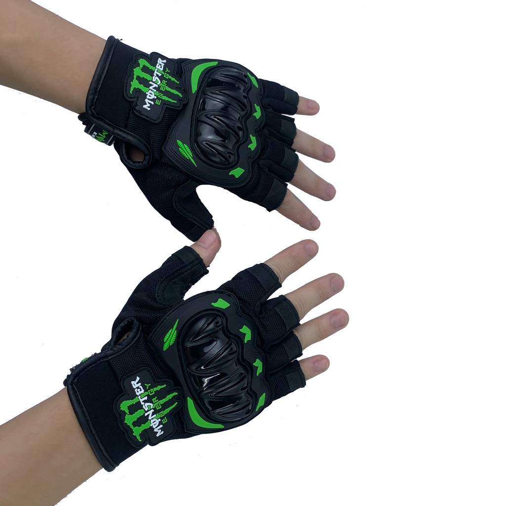 Găng tay Monster cụt hở ngón có gù cứng bán sỉ, bao tay đa năng thể thao motor xe đạp xe máy pkl phượt