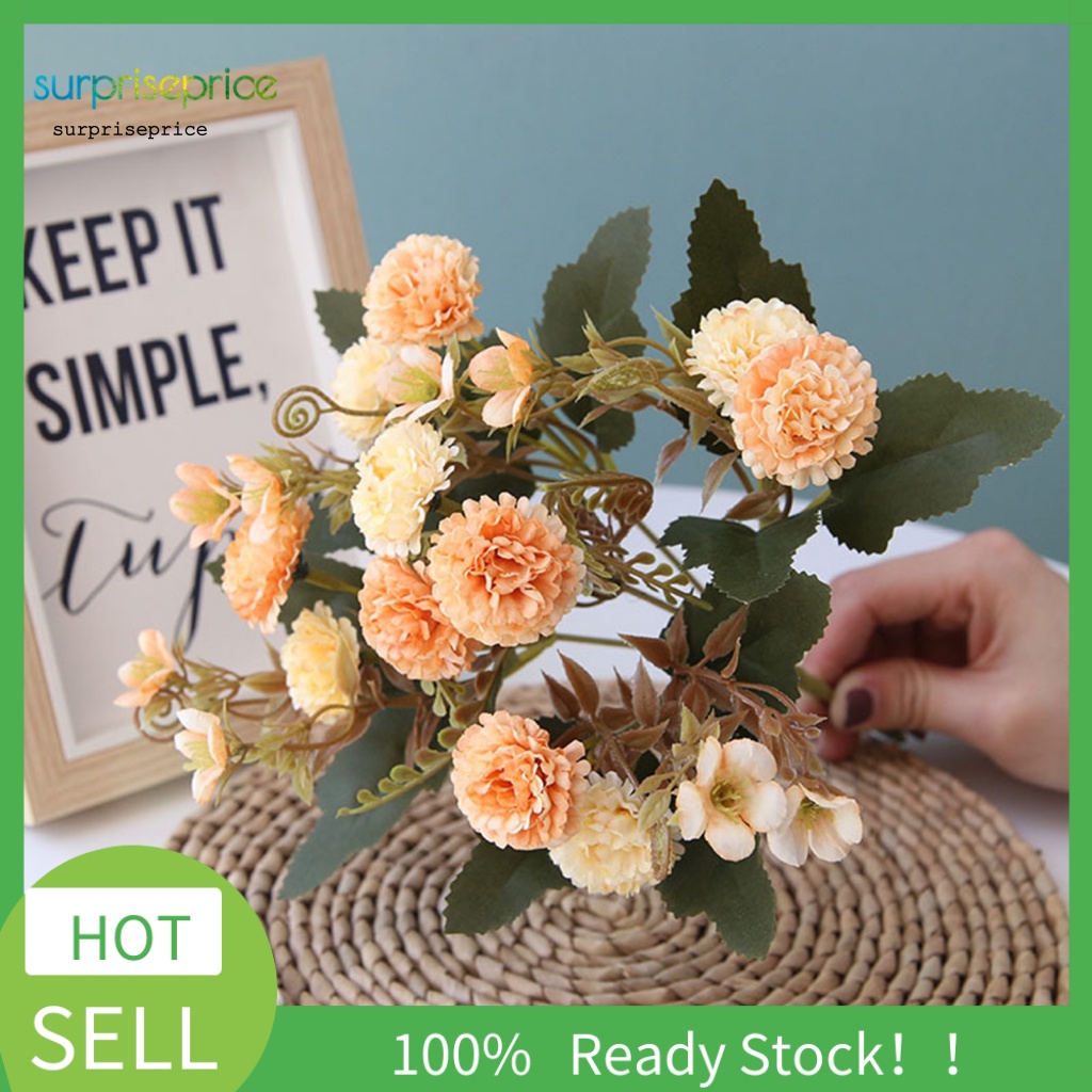 Bó Hoa Cẩm Chướng Nhân Tạo Bằng Lụa Trong Suốt Cho Trang Trí Nhà Ở