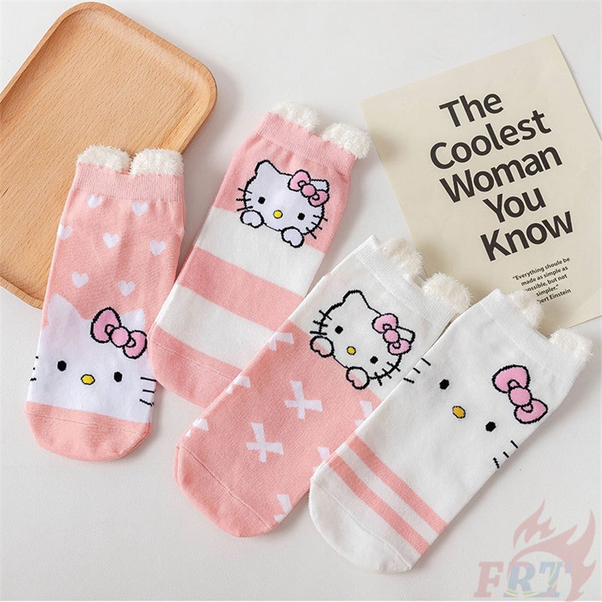 ❀ Vớ Hello Kitty ❀ 1 Đôi Tất Ngắn Thời Trang Hip Hop Đường Phố Unisex