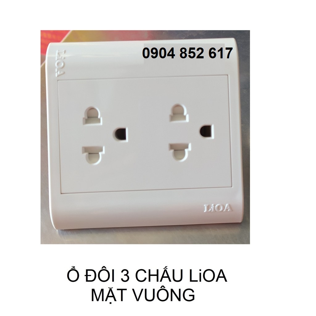 Mặt ổ vuông đôi 3 chấu LiOA chính hãng