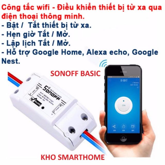 Công tắc wifi, điều khiển công tắc từ xa thông qua internet dễ dàng