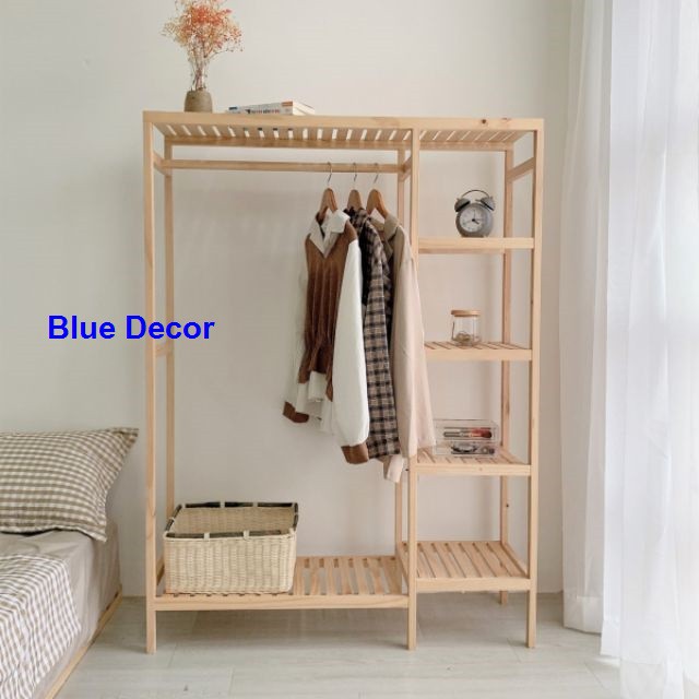 TỦ TREO QUẦN ÁO ĐÔI 5 TẦNG - TỦ TREO QUẦN ÁO GỖ THÔNG - SIZE 97 X 150CM