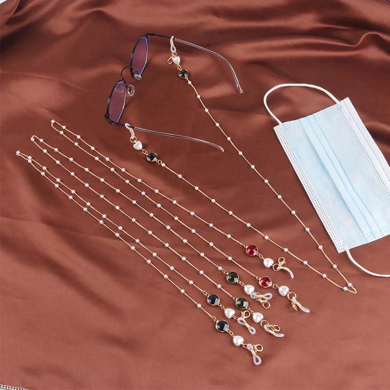 Dây đeo mắt kính đính đá phong cách cổ điển thanh lịch dành cho nữ