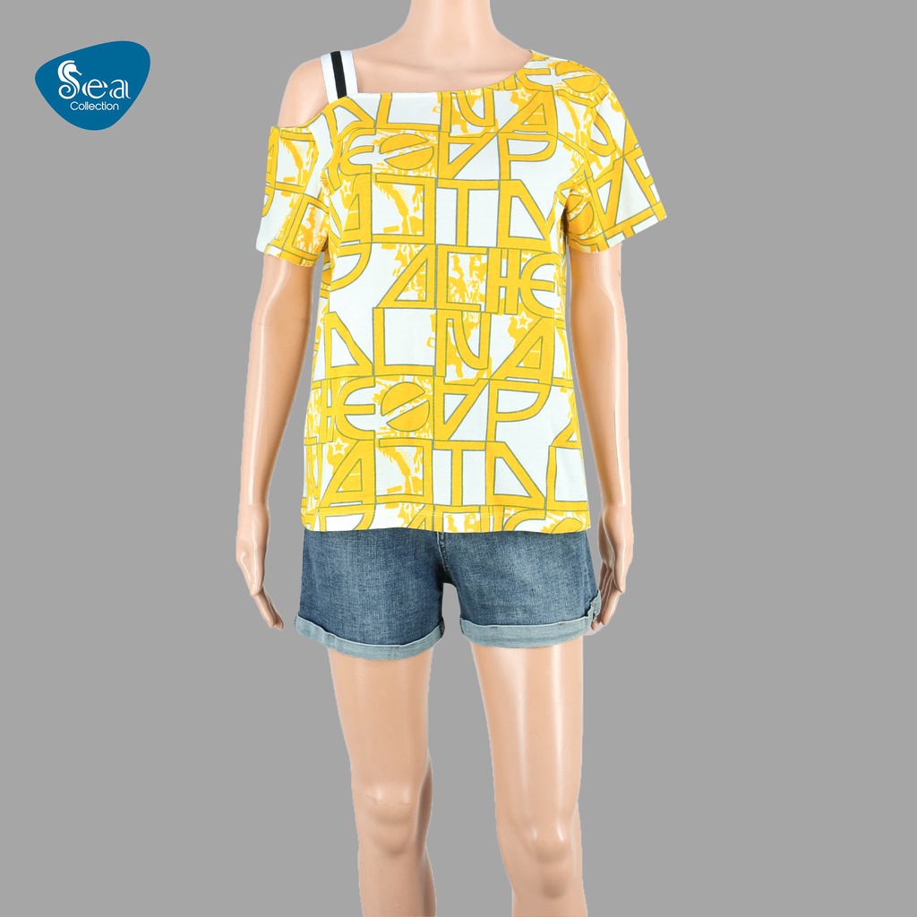 Áo thun nữ kiểu hở vai tay ngắn Sea Collection 8630