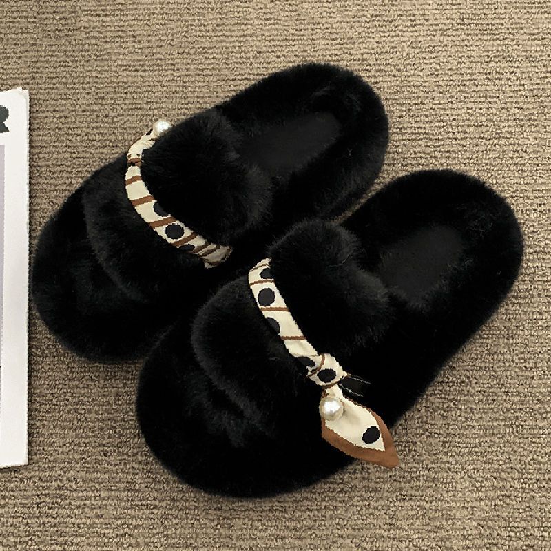 Dép Bông Cotton Đế Dày Thoải Mái Thời Trang Thu Đông Mới Cho Nữ