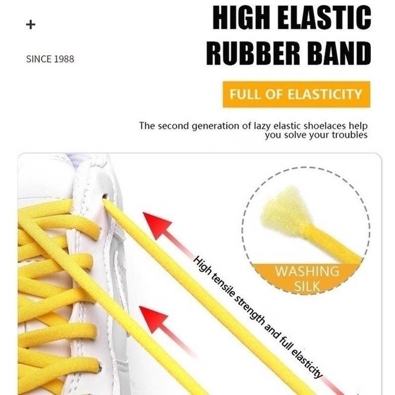 Dây Giày Co Giãn Không Cần Buộc Bằng Kim Loại Tiện Dụng Cho Giày Thể Thao 6