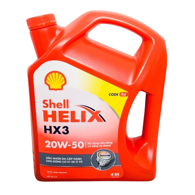 NHỚT SHELL HELIX HX3 20W-50 - CAN 4 lít