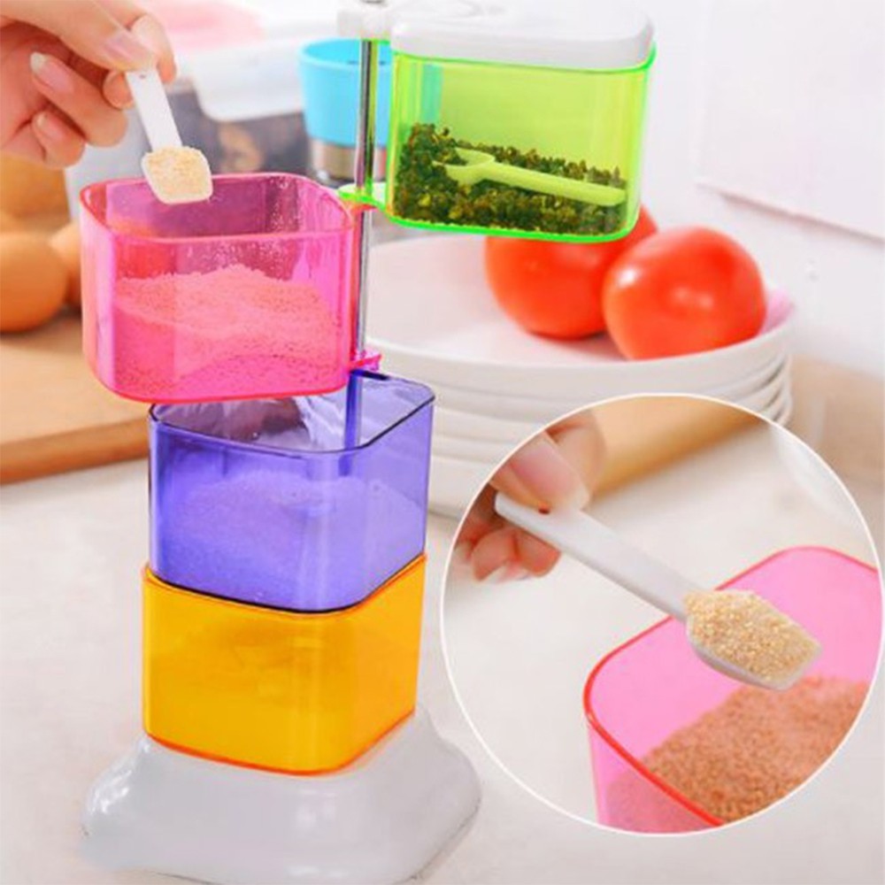 Hũ Đựng Gia Vị 4 Tầng - 26cm Smart Kiểu 1
