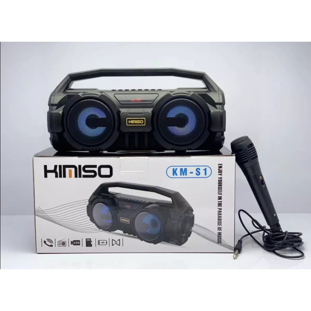 [ 100% HÀI LÒNG ] Loa kẹo kéo KIMISO có míc hát KARAOKE kết nối BLUETOOTH. Khe cắm thẻ nhớ. BASS ấm, nghe to rõ.